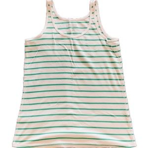Striped Ribbed Tank (Green) |  16W